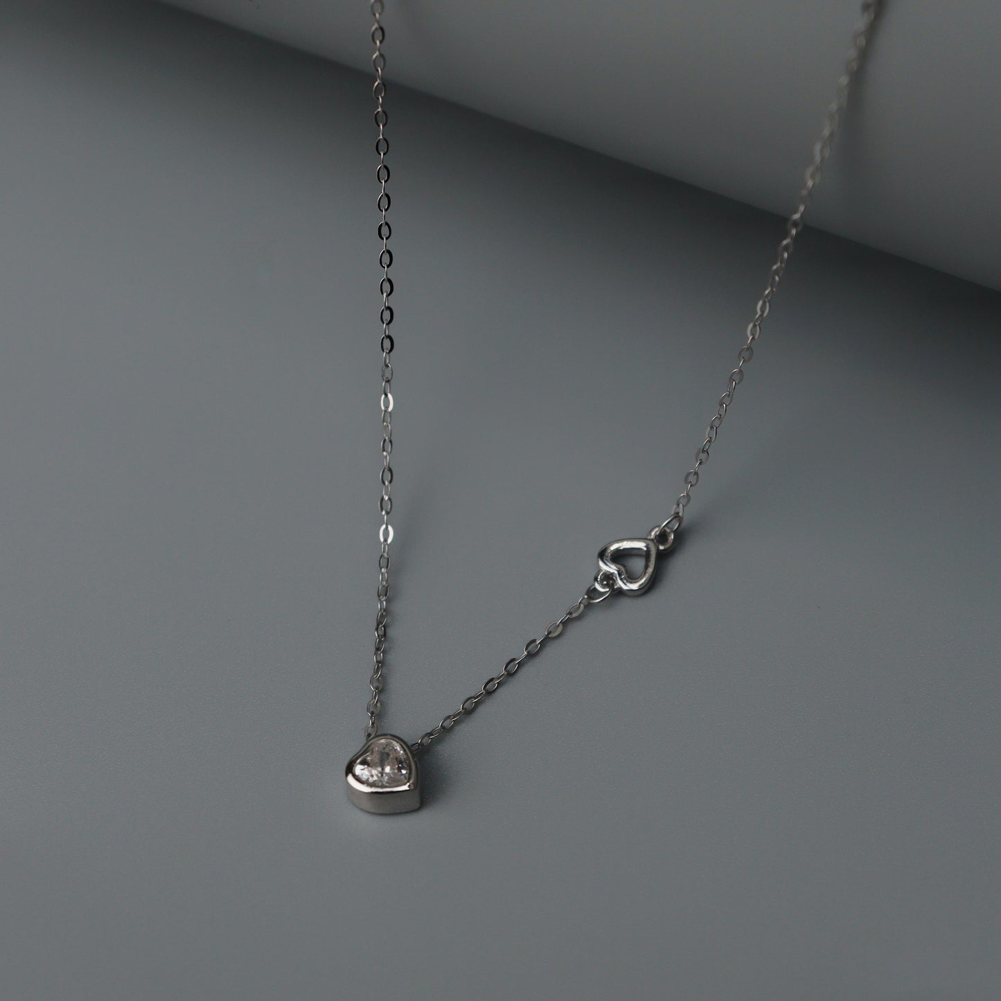 PLUM CAPRI S925 Silver Shape Star Heart Pendant Chain Necklace for Women