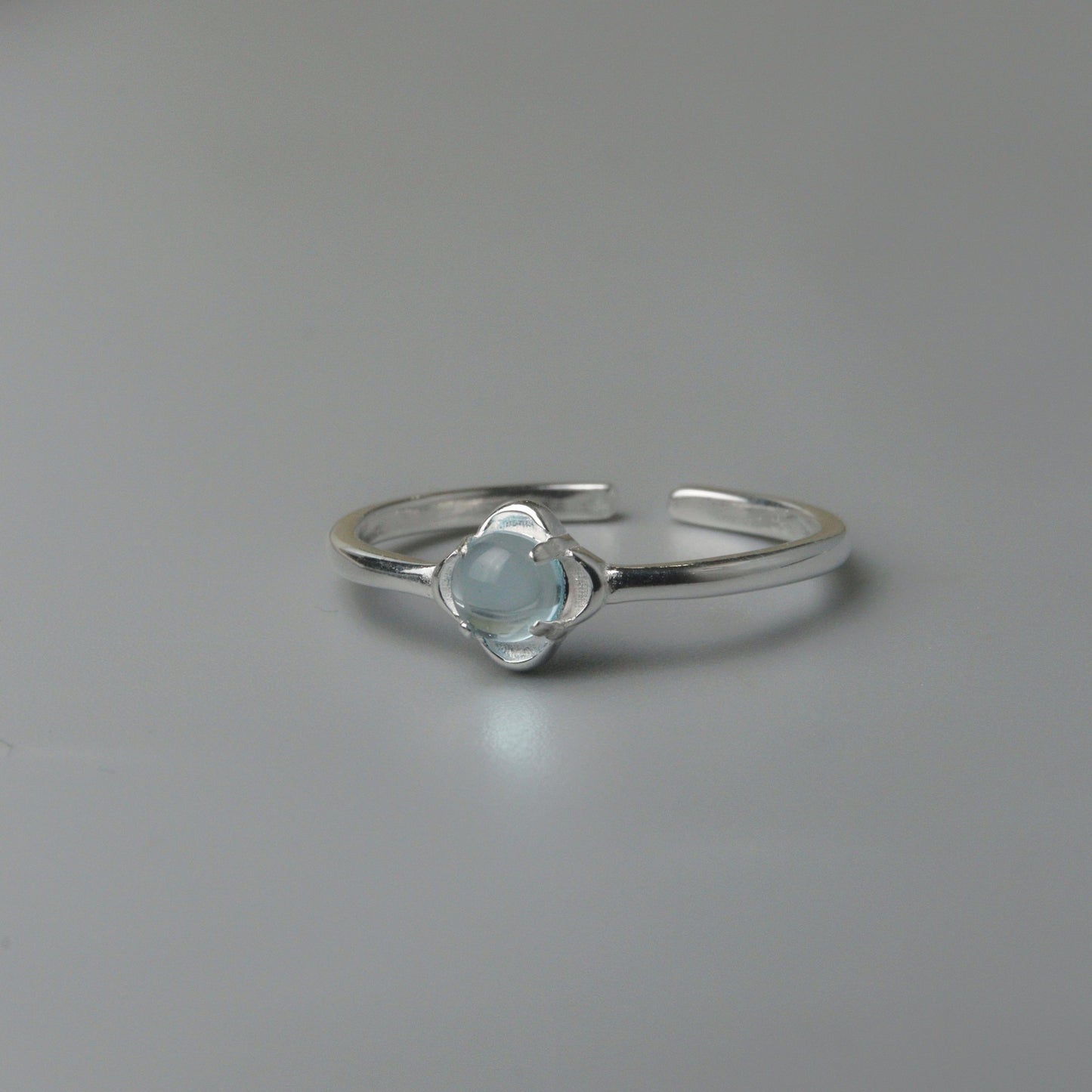 RELLA S925 Silver Round Lucky Design Adjustable Ring
