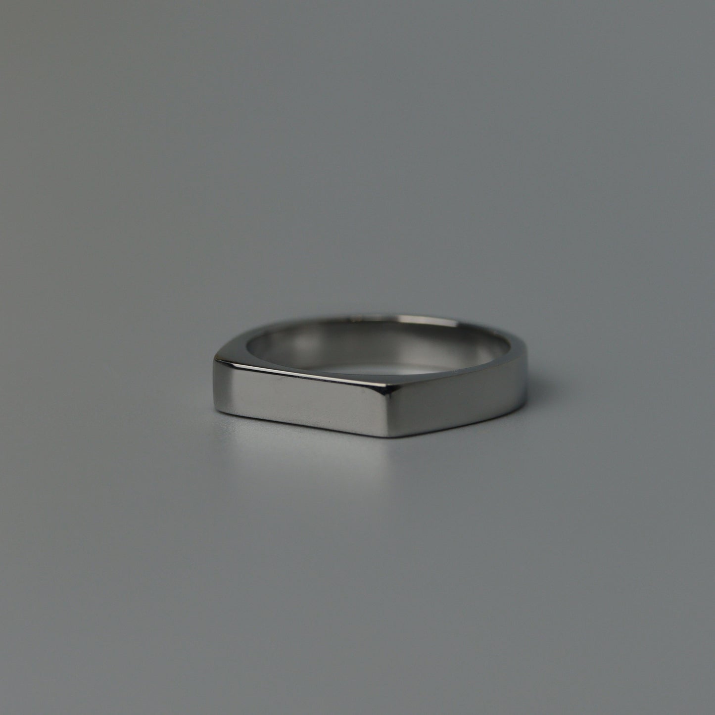 Men Jewelry NOAH Silver Plain Tiny Rectangle Ring Fashion For Men's