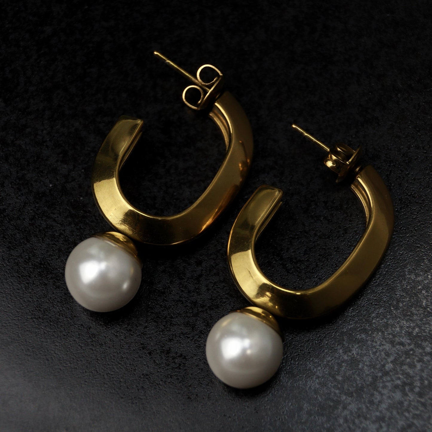 ALEGRIA Synthetic Pearl Big J Drop Earrings For Women's