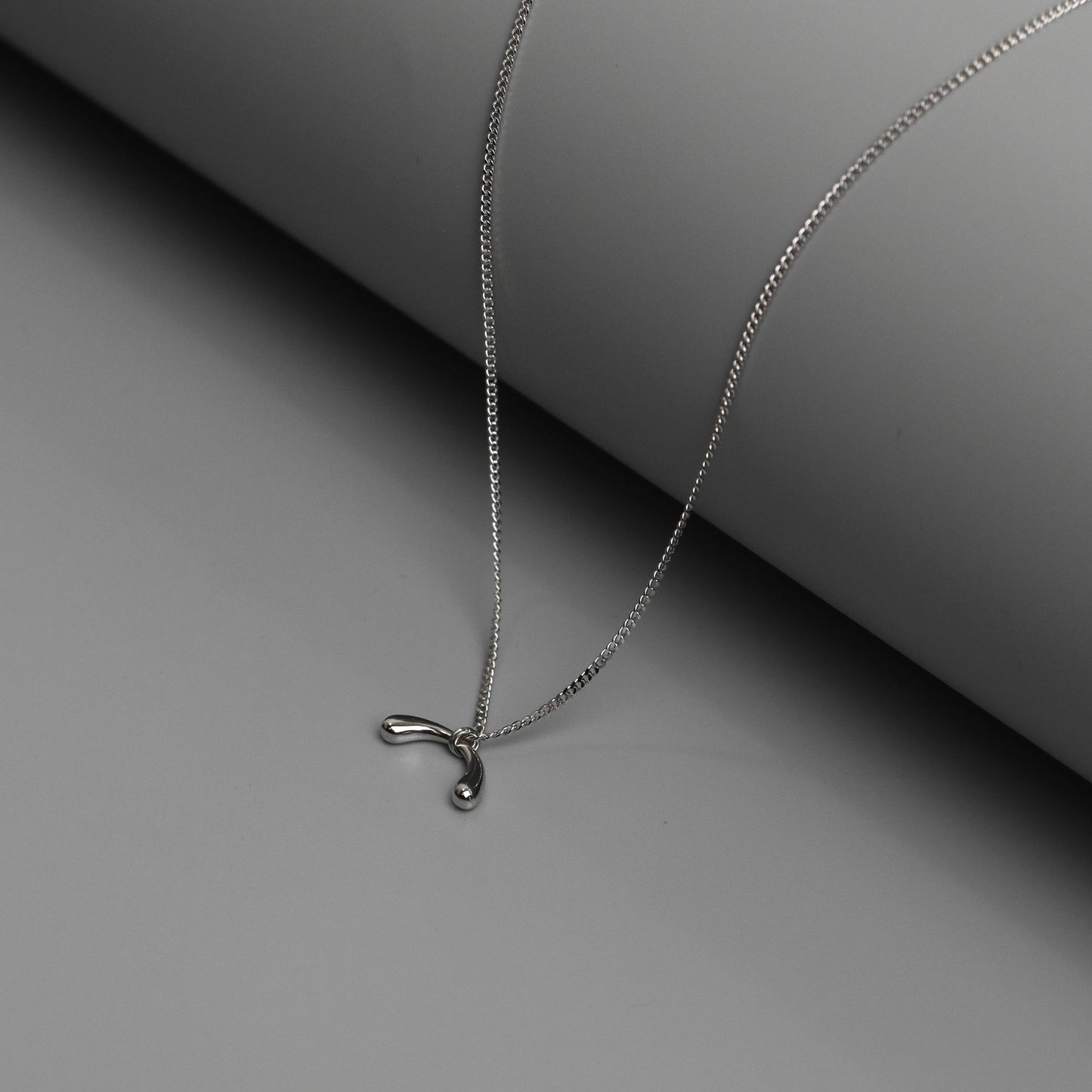 KAELAN S925 Silver Wish Bone Pendant Chain Necklace for Women