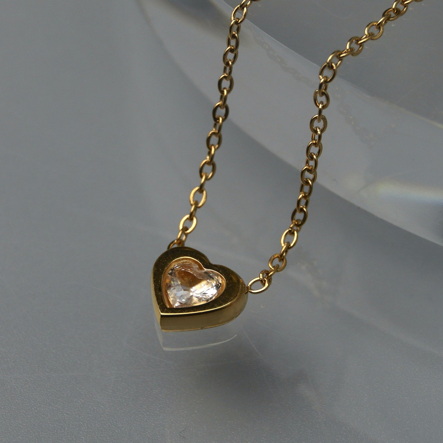 BIANNI Mini Heart Embedded Pendant Chain Necklace for Women