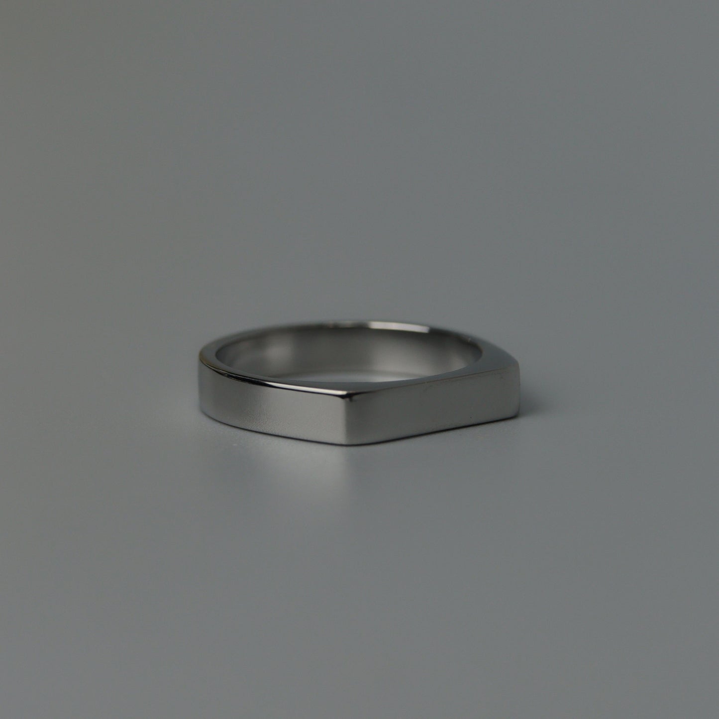 Men Jewelry NOAH Silver Plain Tiny Rectangle Ring Fashion For Men's
