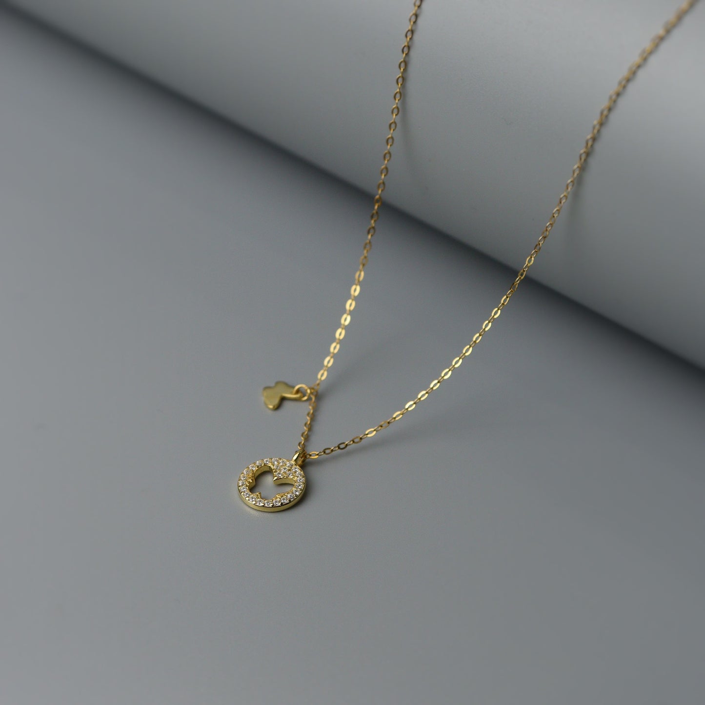 AVRIEL S925 Silver Vermeil Mini Hollow Butterfly Pendant Chain Necklace for Women