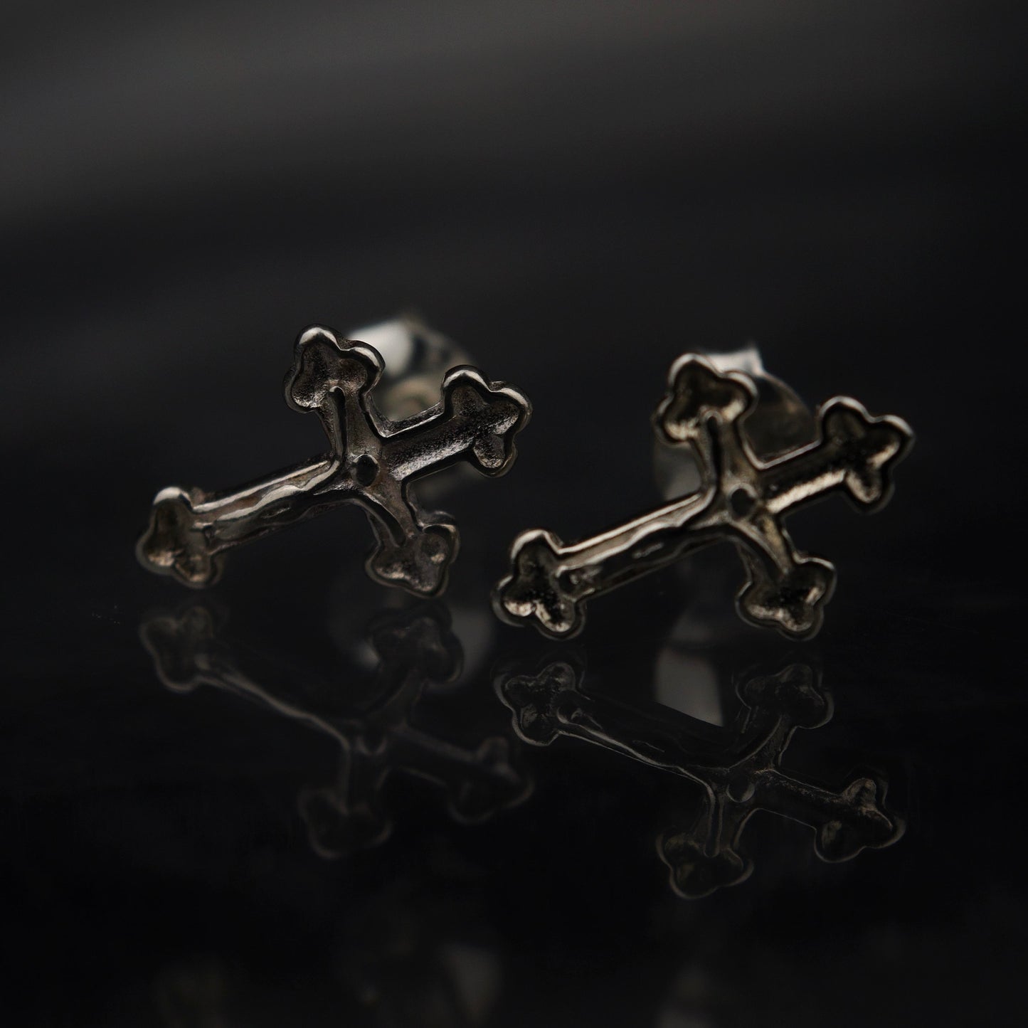TORIN S925 Silver Gothic Cross Stud Earrings Women's