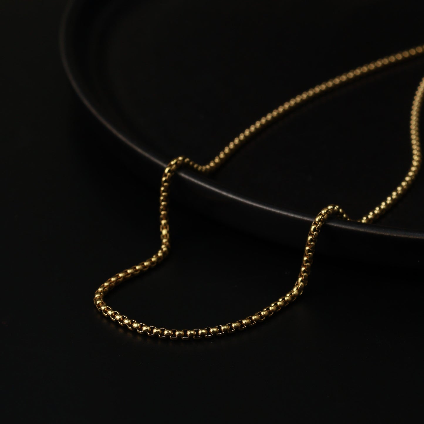 Men Jewelry RIDGE Gld/Silver Box Chain Necklace For Men's Fashion