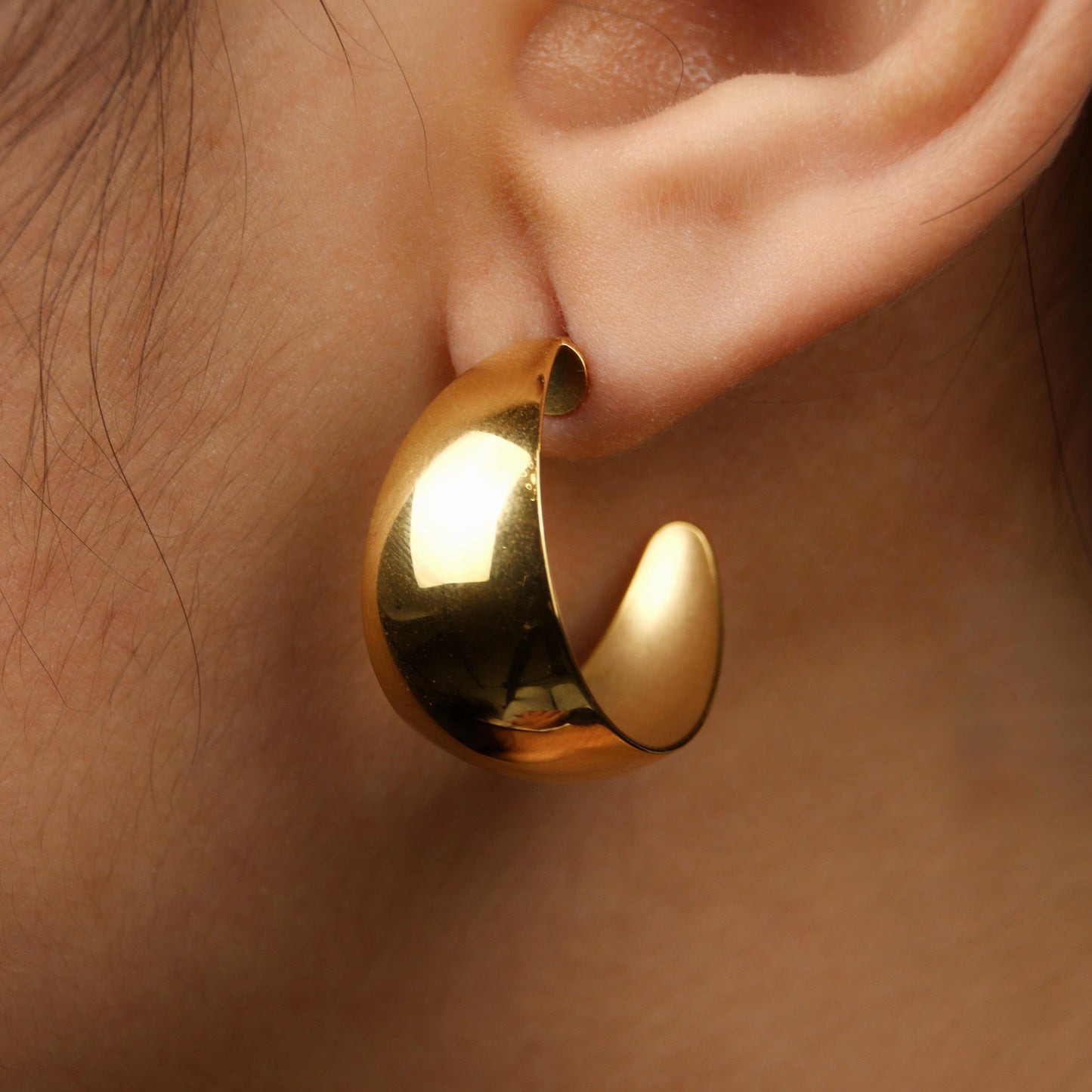 AMOS Classi C Big Half Hoop Earrings For Women's