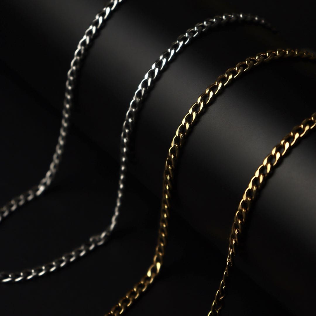 Men Jewelry RAVION Gld/Silver Buckle Chain Necklace For Men's