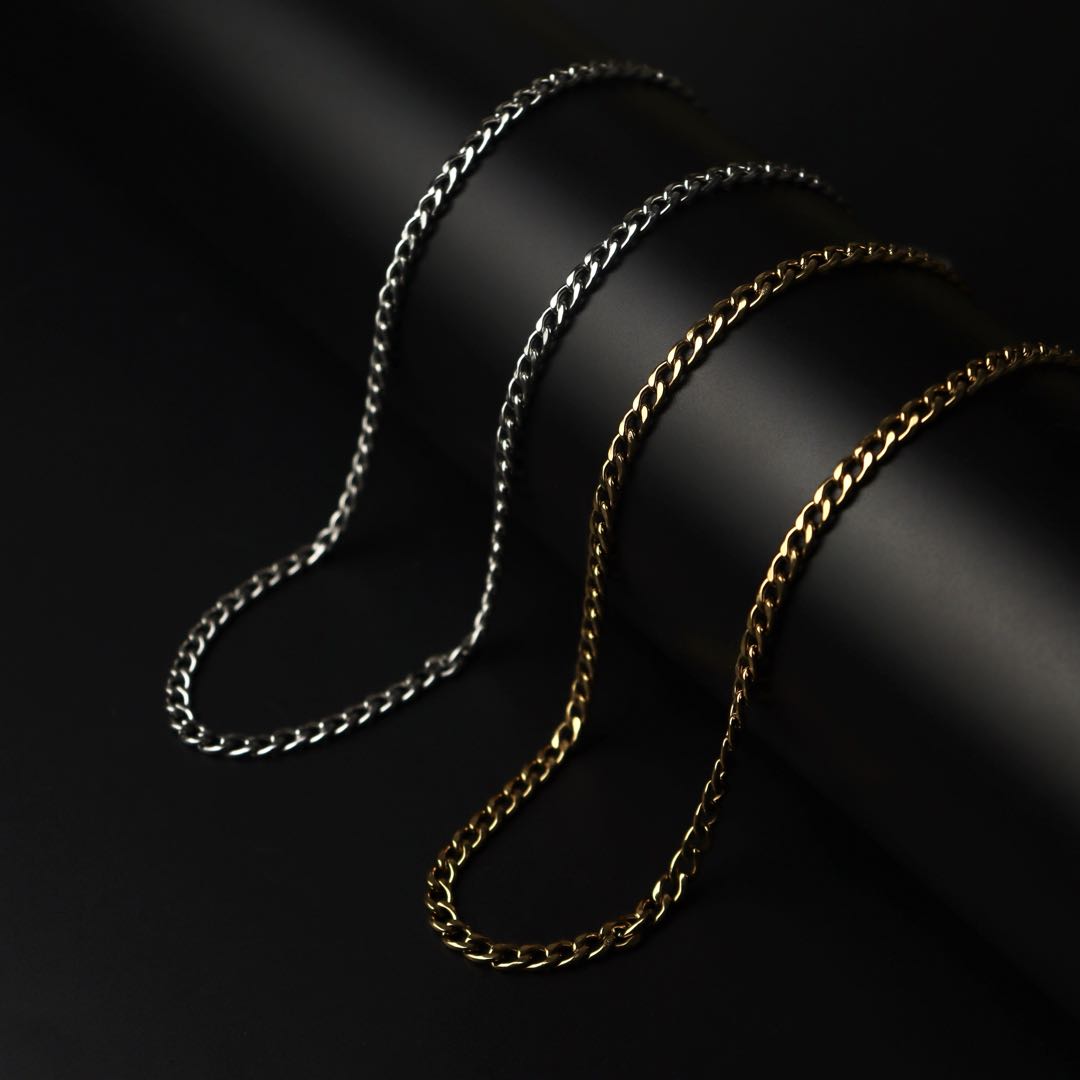 Men Jewelry RAVION Gld/Silver Buckle Chain Necklace For Men's