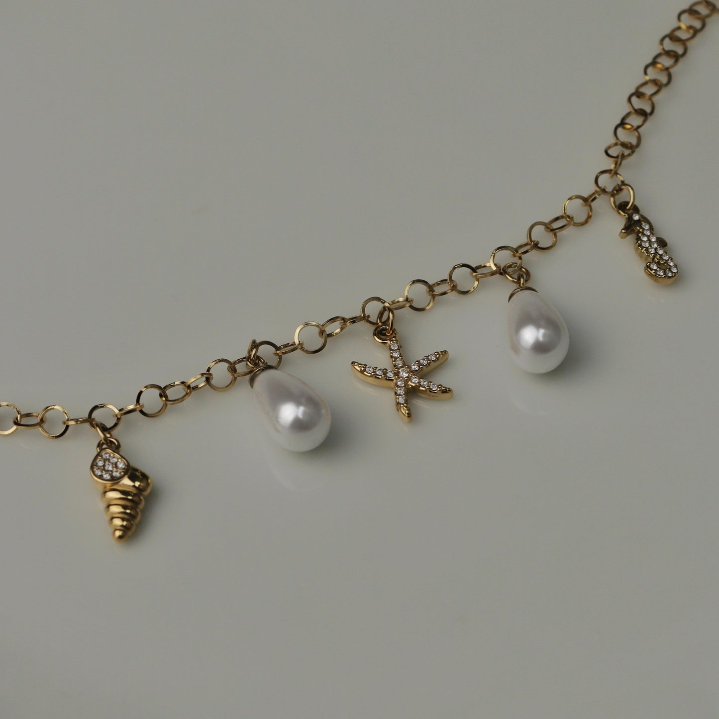 CAMAYA Gld/Silver Synthetic Pearl Summer Bracelet for Women
