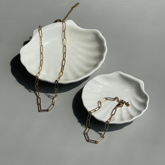 Paperclip Collection Sets of Necklace and Bracelet