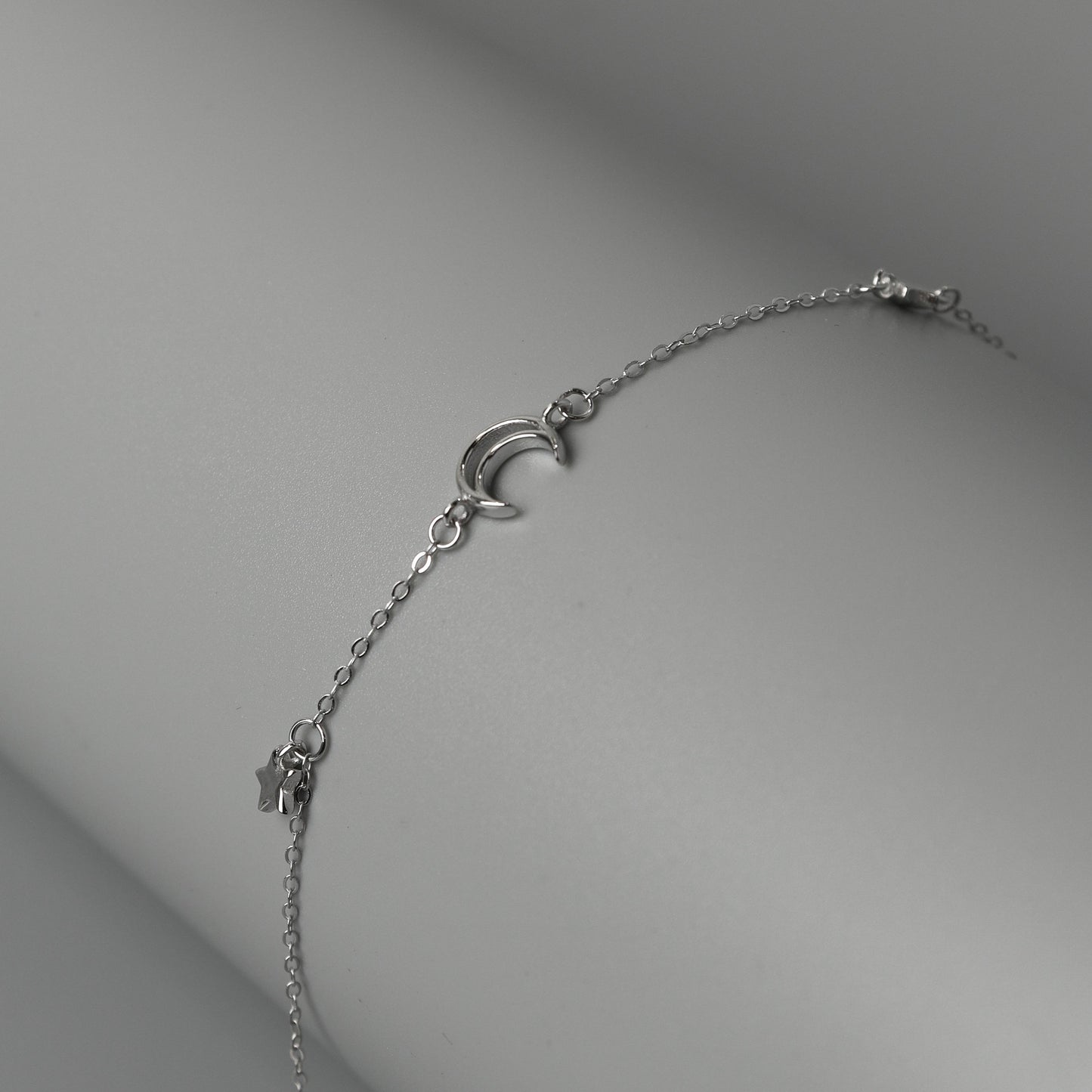 ASTRA S925 Silver Hollow Crescent Moon for Women Bracelet