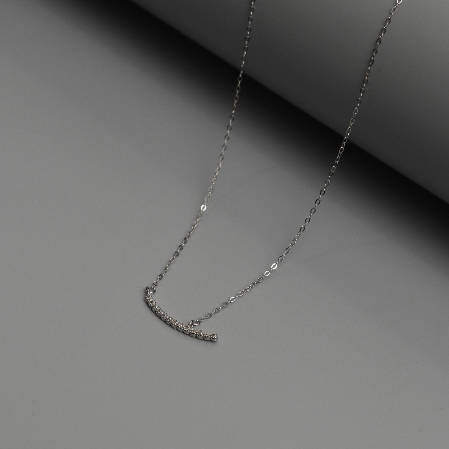 SKYLINE S925 Silver Smile Bar Pendant Chain Necklace for Women