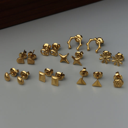 Thin Piercing Unique Shape Stud Earrings Collections