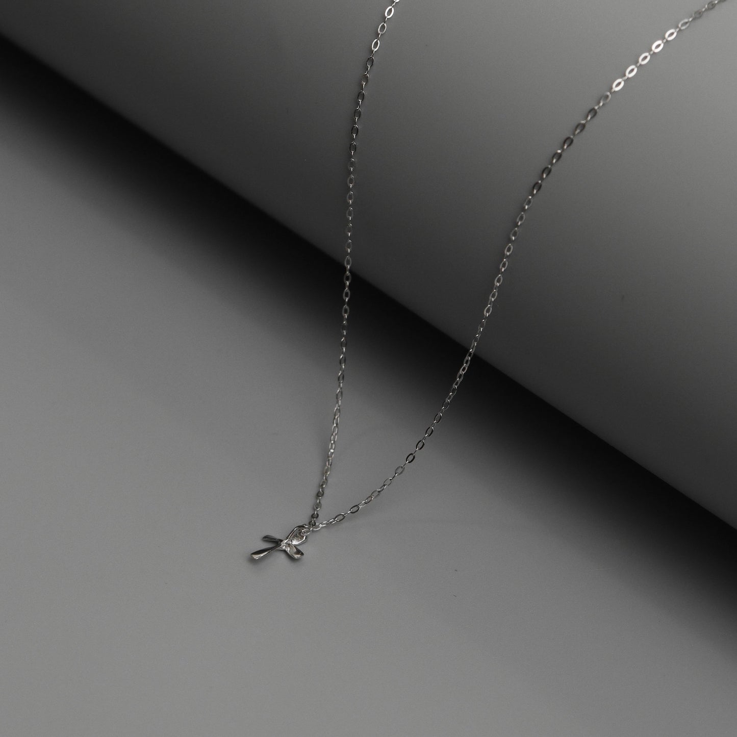CRUXIA S925 Silver Knot Cross Pendant Chain Necklace for Women