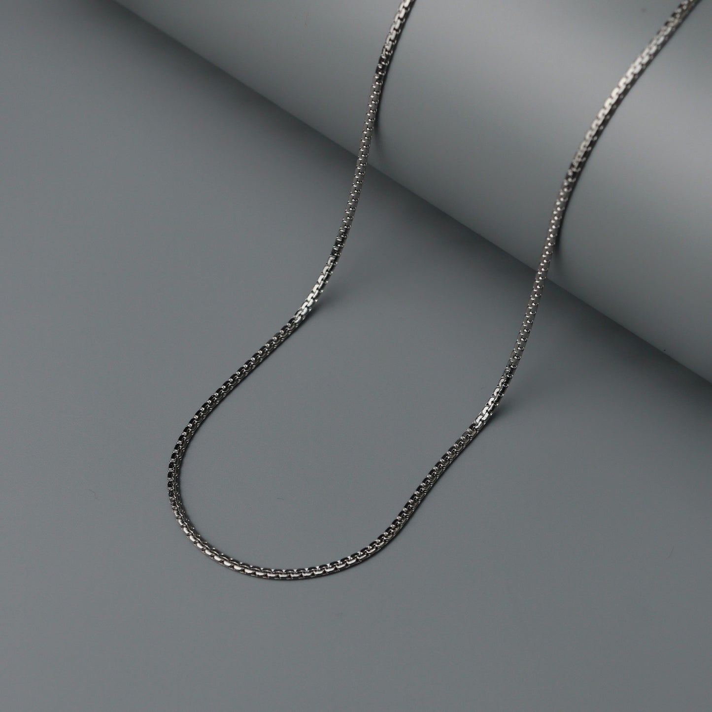Men Jewelry FLETCHER Silver Thin Flat Chain Necklace Fashion For Men's
