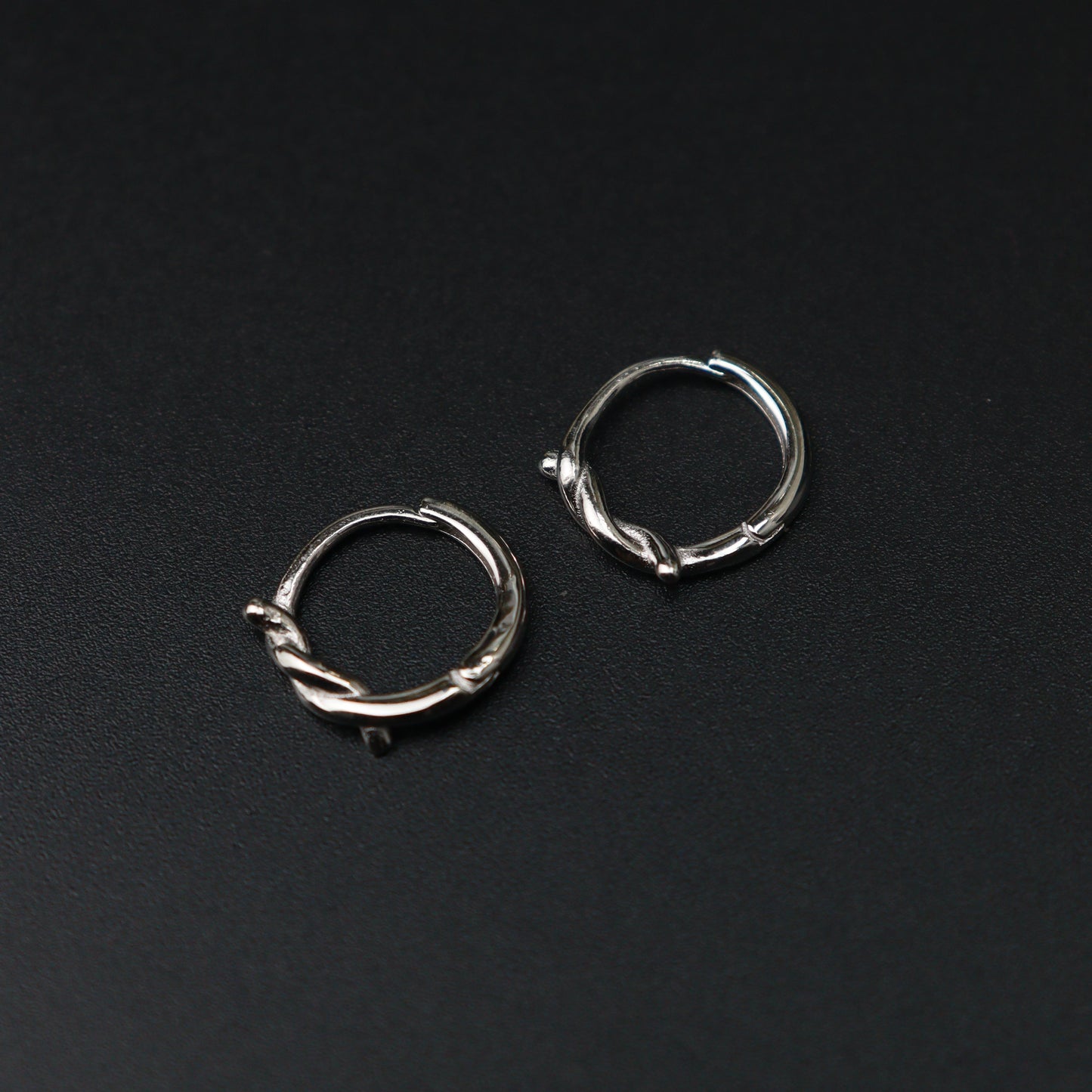 HORIAH S925 Silver Twisted Clip Earrings Women's