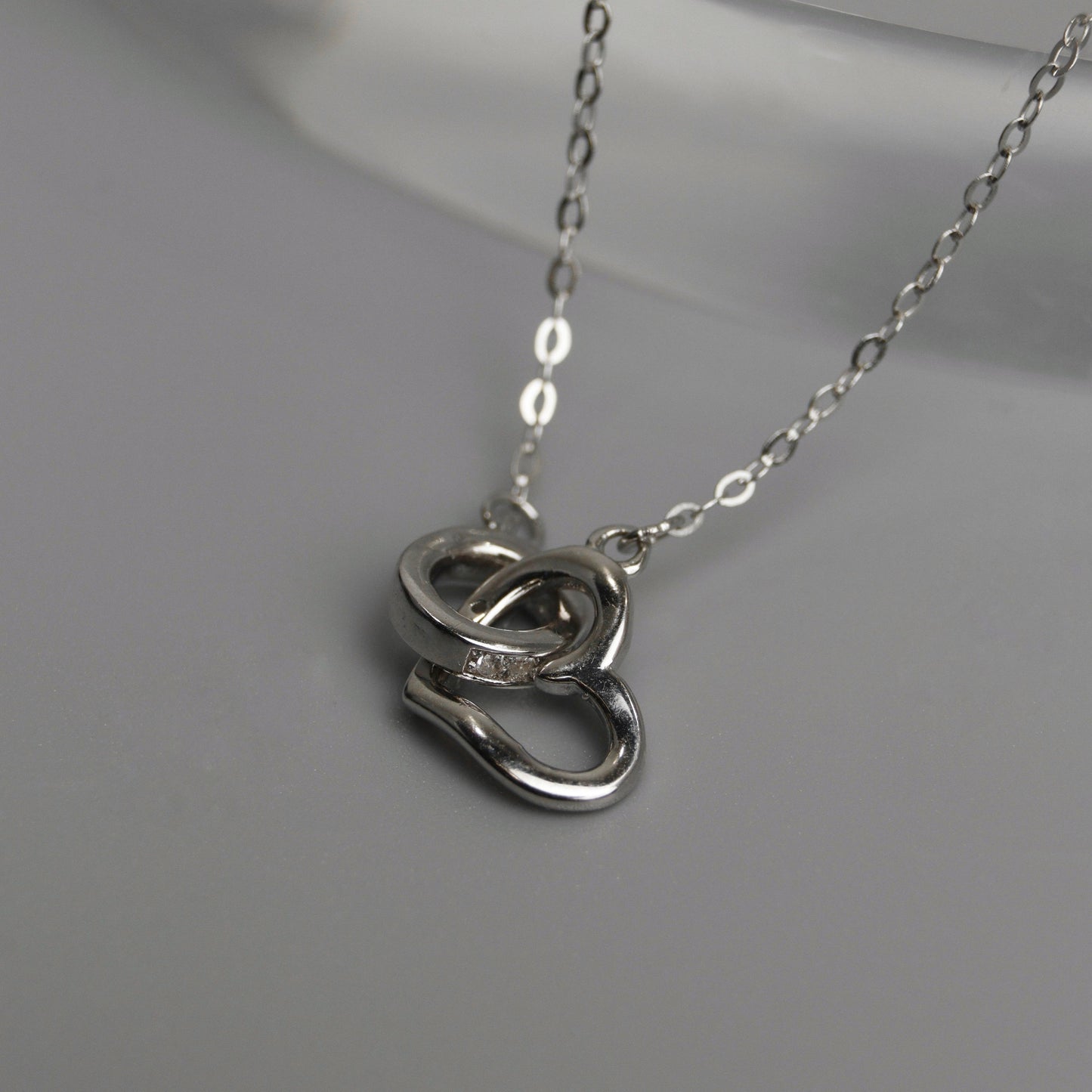ELARION S925 Silver Tangled Heart Chain Necklace for Women