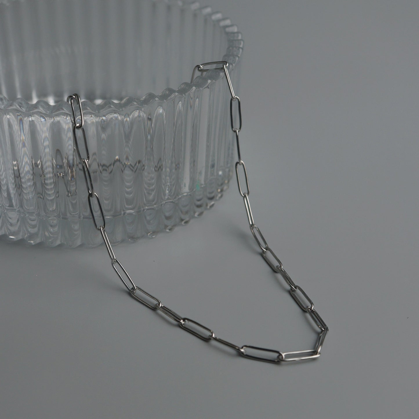 CATALINA Silver Paperclip Unisex Chain Necklace