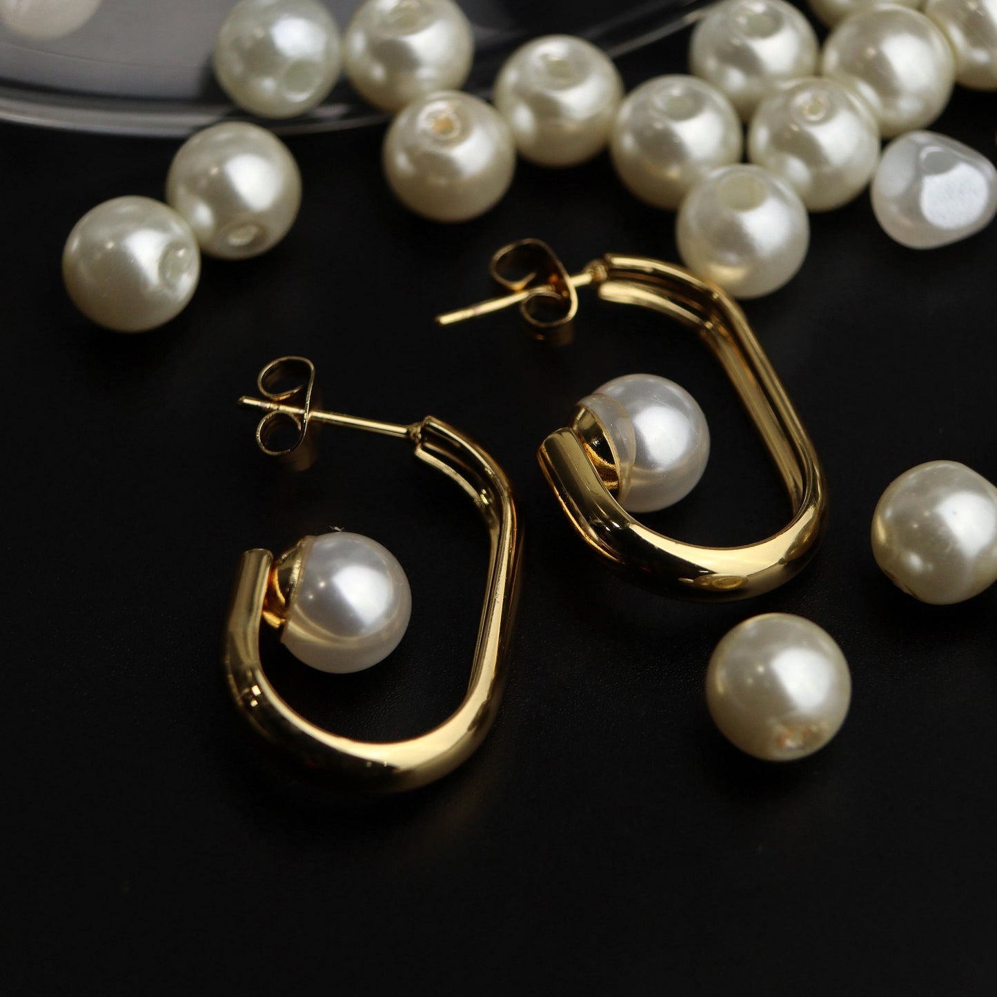 OSLOB Synthetic P Big J Hoop Earrings For Women's