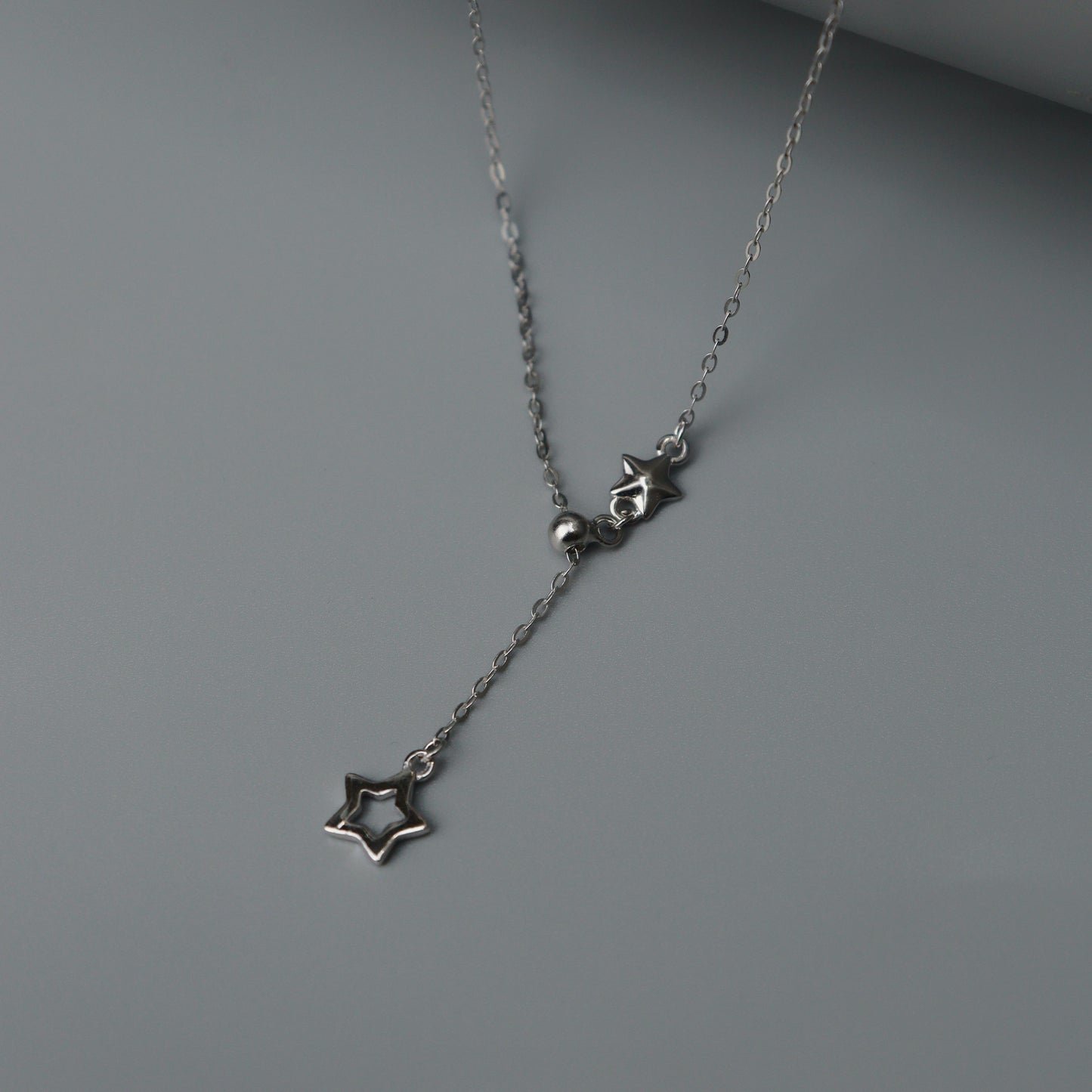 PLUM CAPRI S925 Silver Shape Star Heart Pendant Chain Necklace for Women