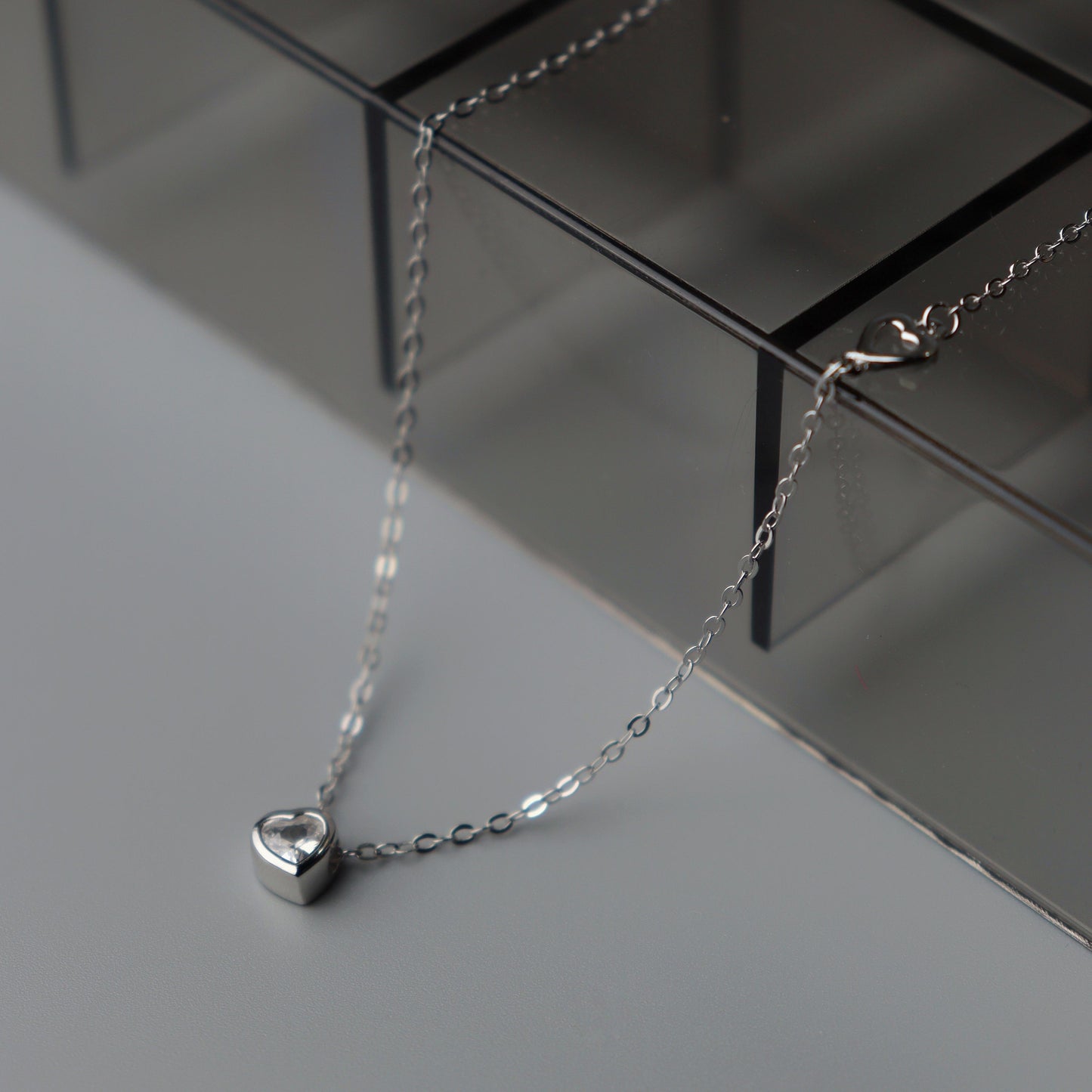 CAMI S925 Silver Heart Tangled Pendant Chain Necklace SN00030