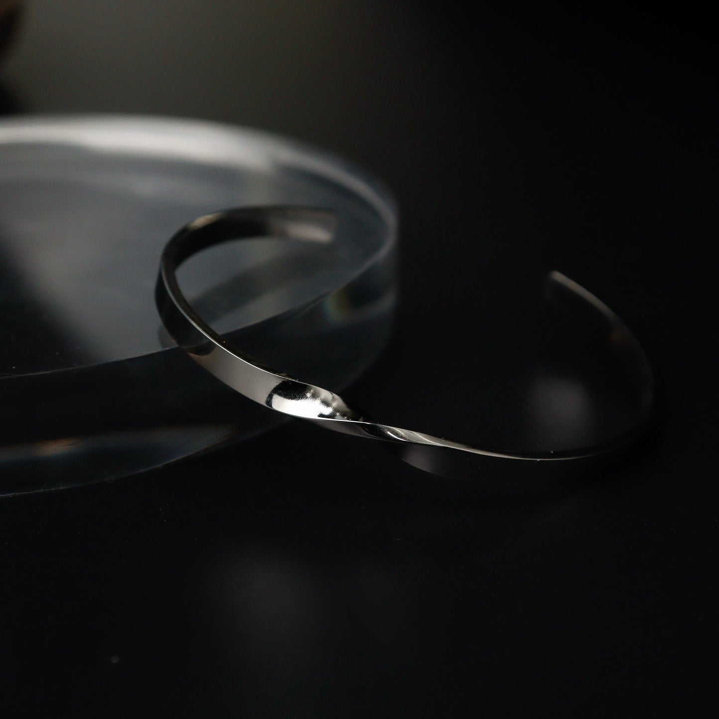 Men Jewelry JACK Silver Twisted Middle Open Bangle Fashion For Men's