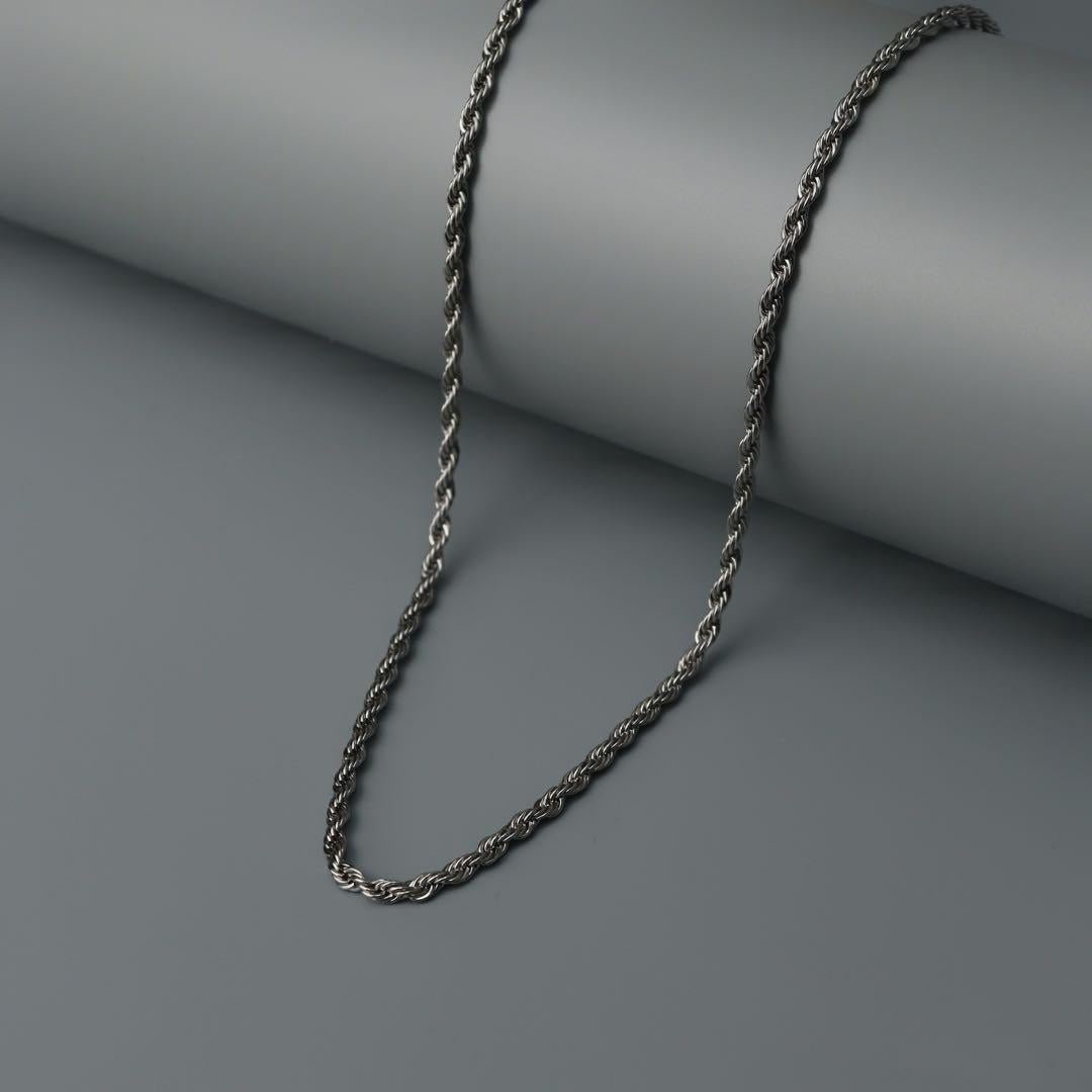 Men Jewelry RALEVIK Silver Twisted Chain Necklace For Men's