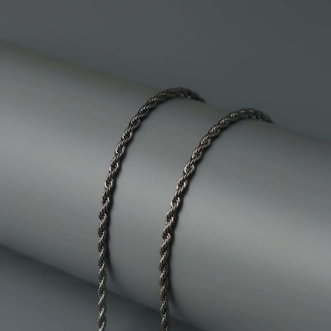 Men Jewelry RALEVIK Silver Twisted Chain Necklace For Men's