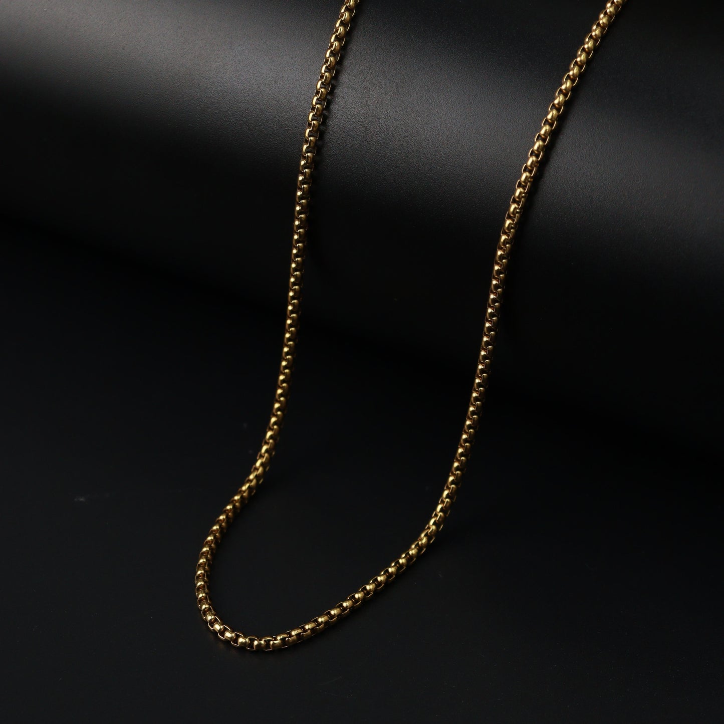 Men Jewelry RIDGE Gld/Silver Box Chain Necklace For Men's Fashion