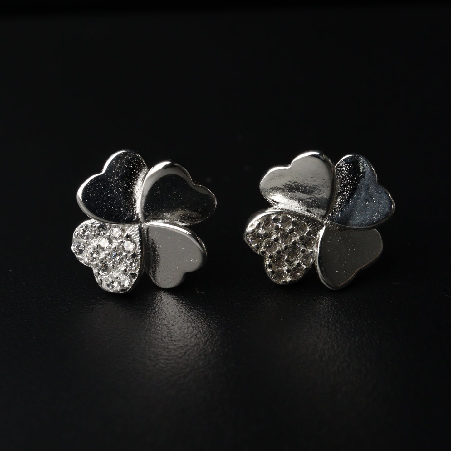 S925 Silver HEART FLOWER Earrings