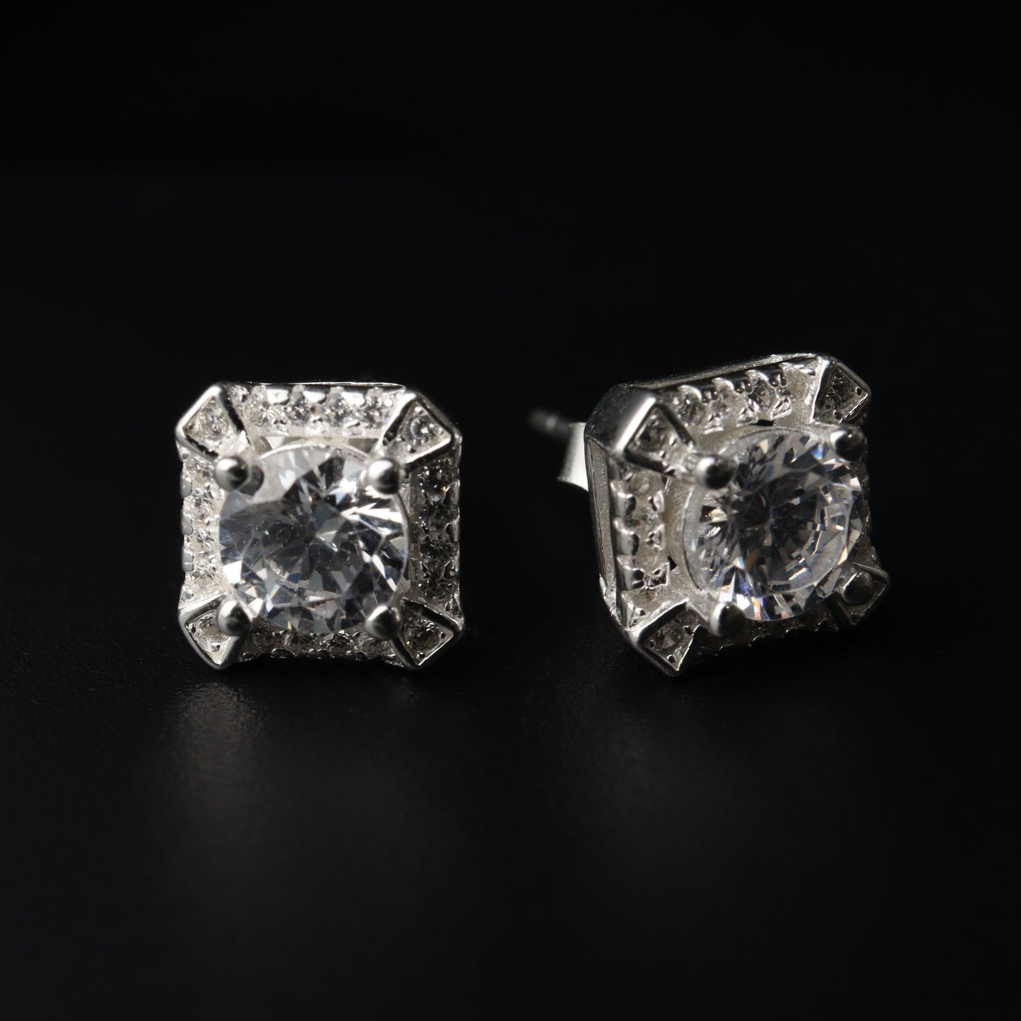 S925 Silver Square Stud
