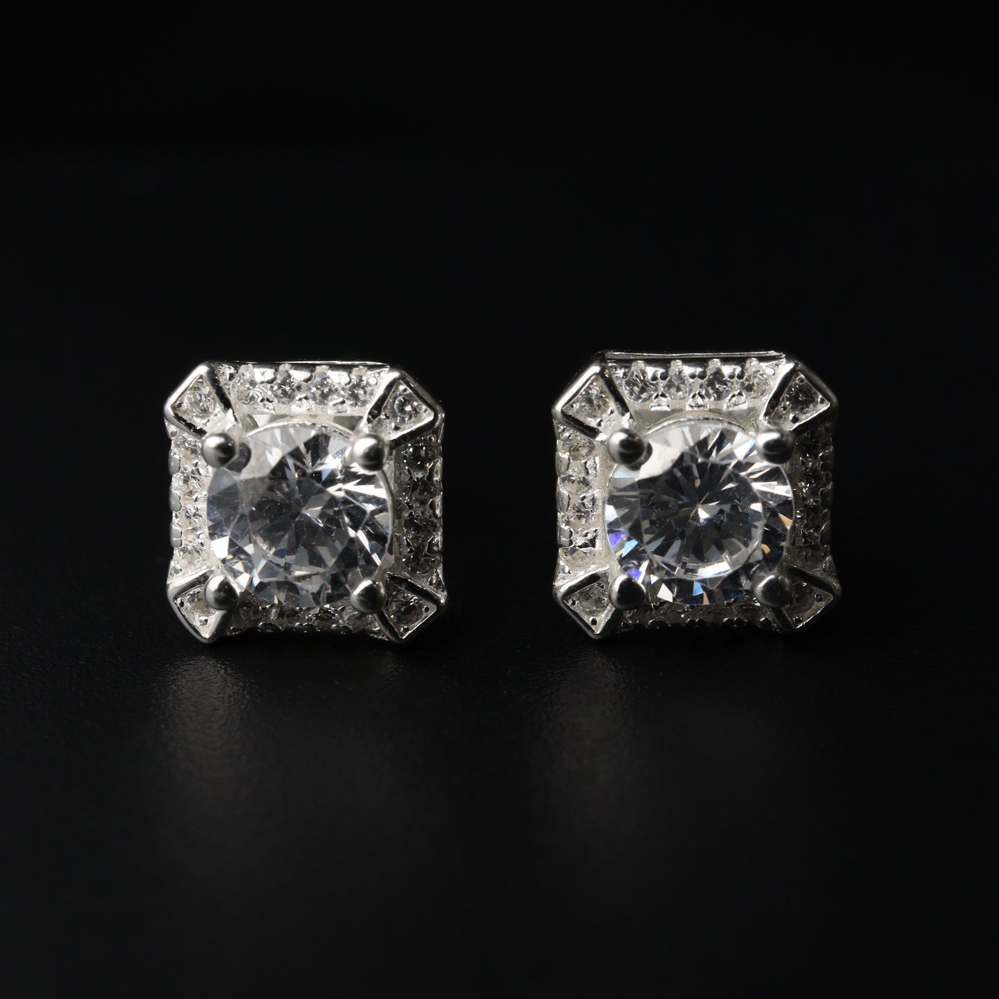 S925 Silver Square Stud