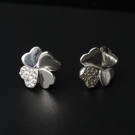 S925 Silver HEART FLOWER Earrings