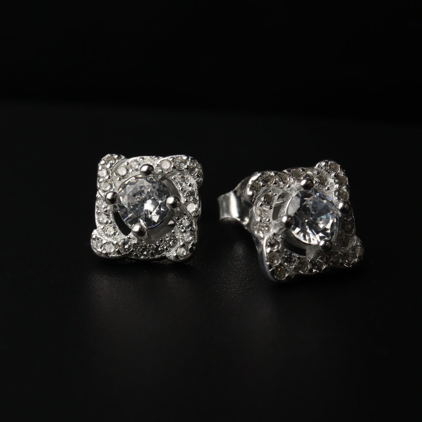 S925 Silver Square Stud