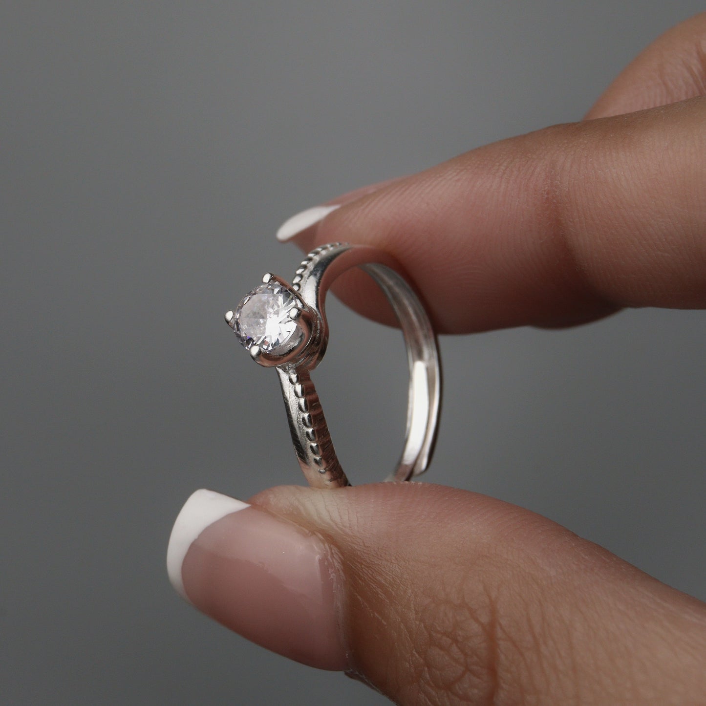 S925 Silver Embedded Adjustable Ring