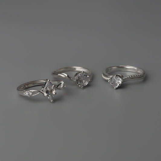 S925 Silver Embedded Adjustable Ring