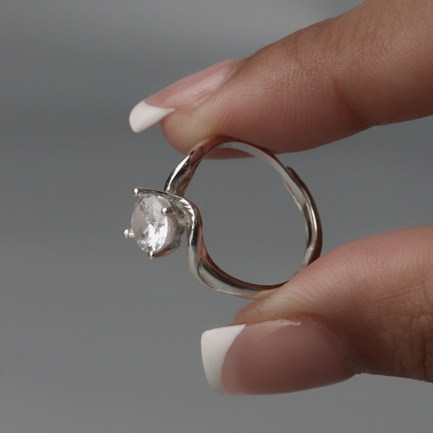 S925 Silver Embedded Adjustable Ring