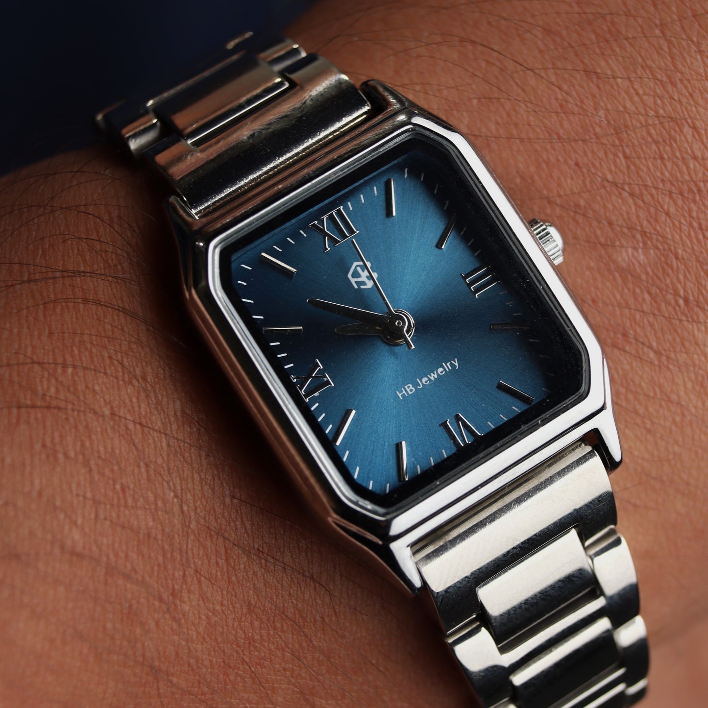 NIVADA Square Navy Blue Watch