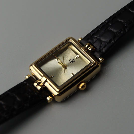 ORVALEN Square Leather Strap Watch