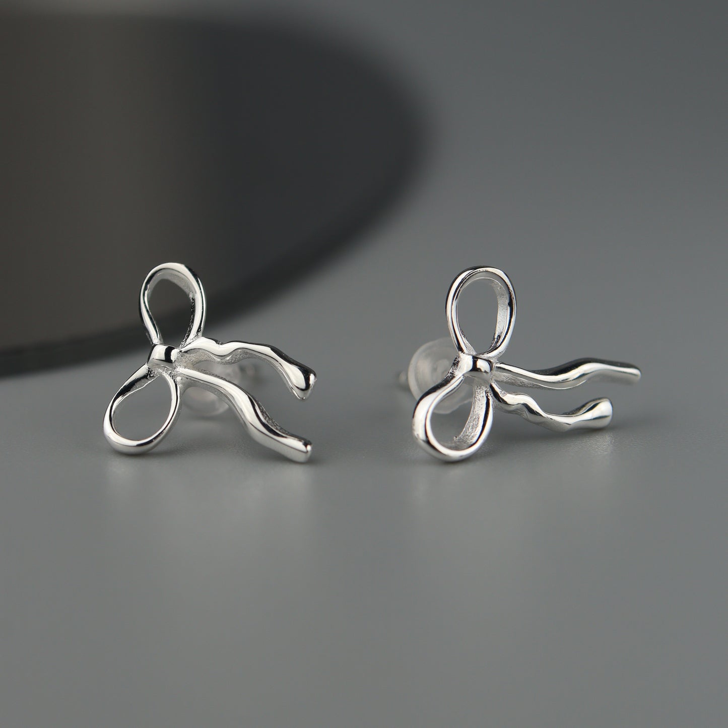 RUFFA S925 Silver Bowknot Mini Stud Earrings