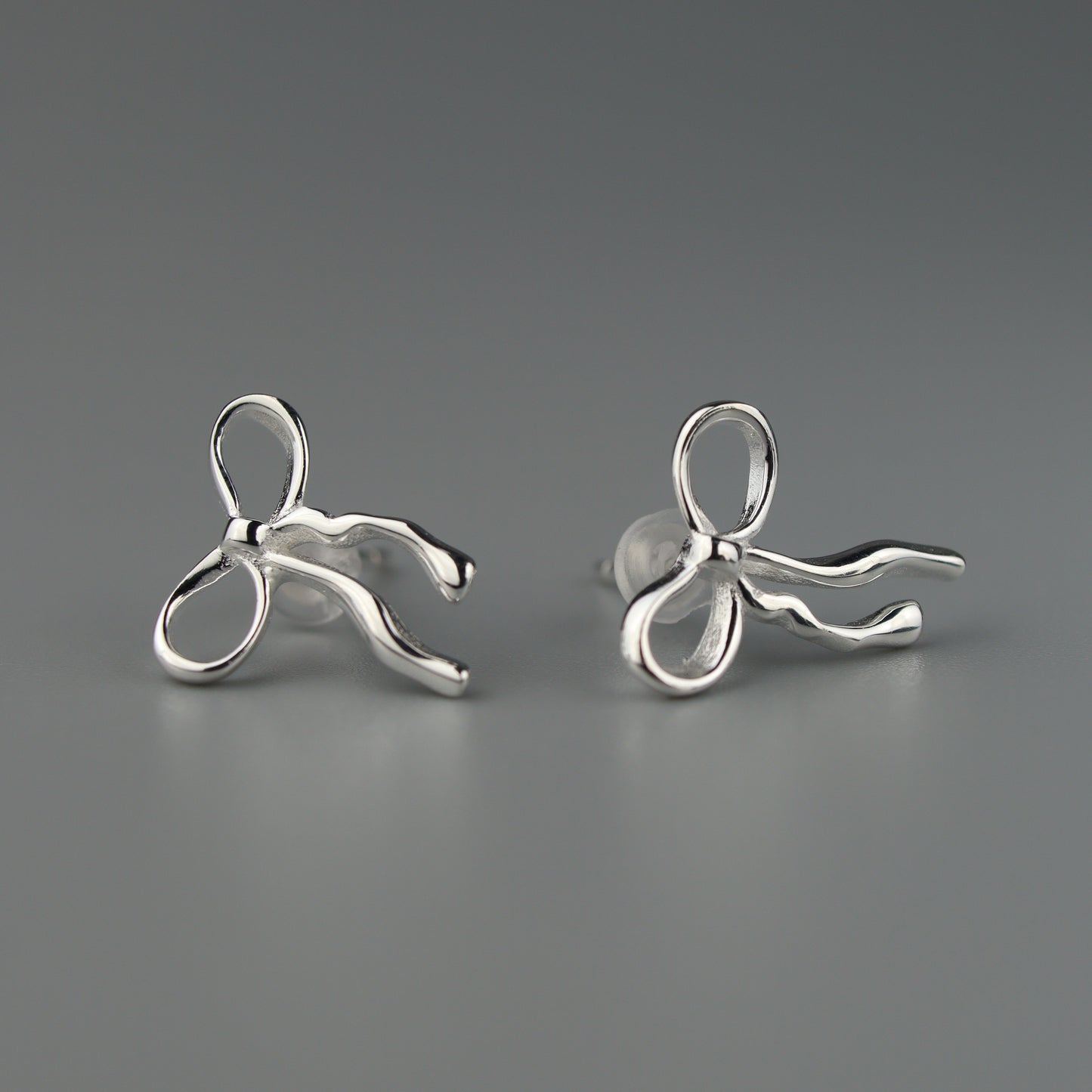 RUFFA S925 Silver Bowknot Mini Stud Earrings