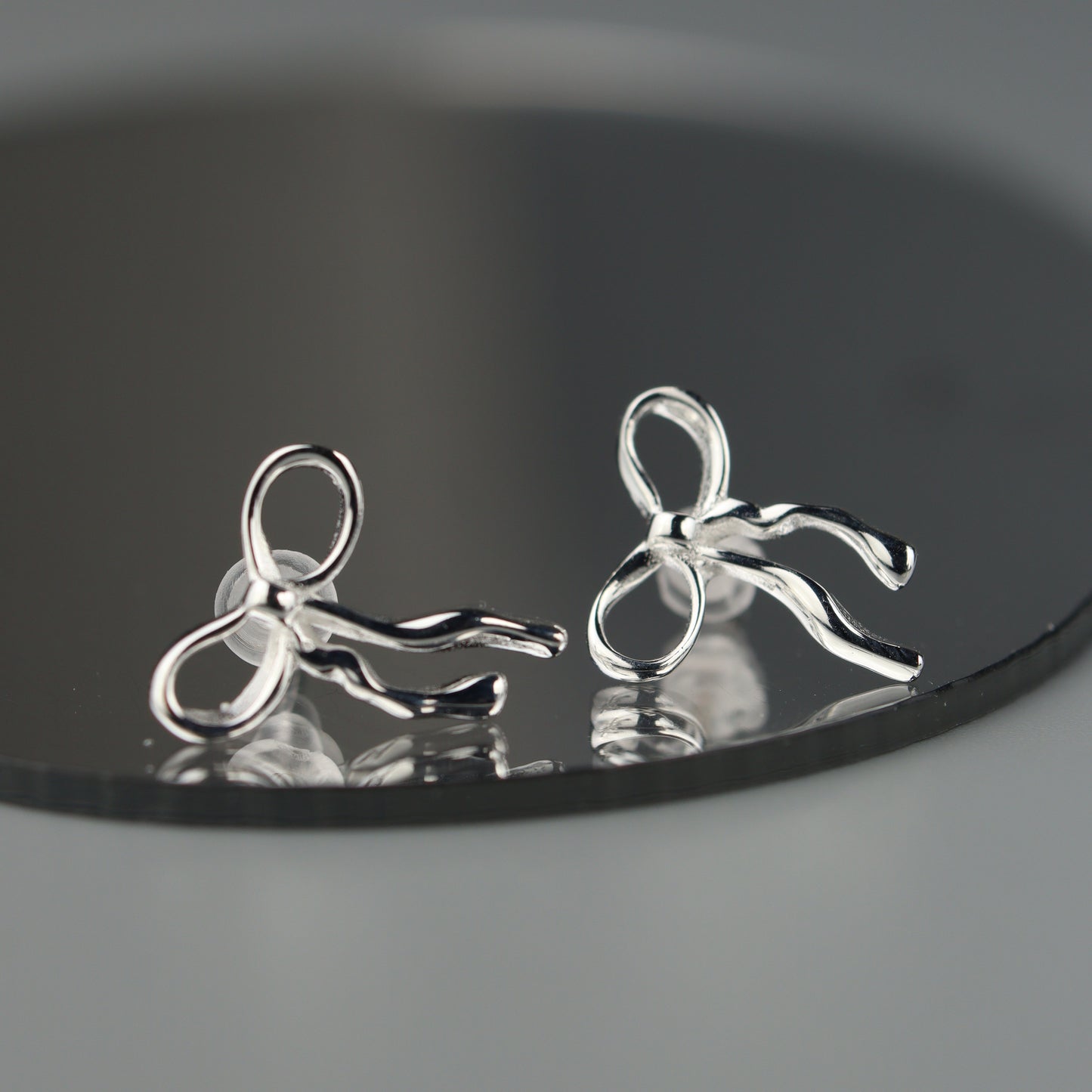 RUFFA S925 Silver Bowknot Mini Stud Earrings