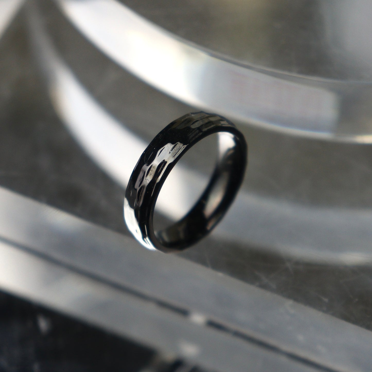 Men Jewelry NICKO Matte Black Diamond Cut Face Ring Fashion For Men's