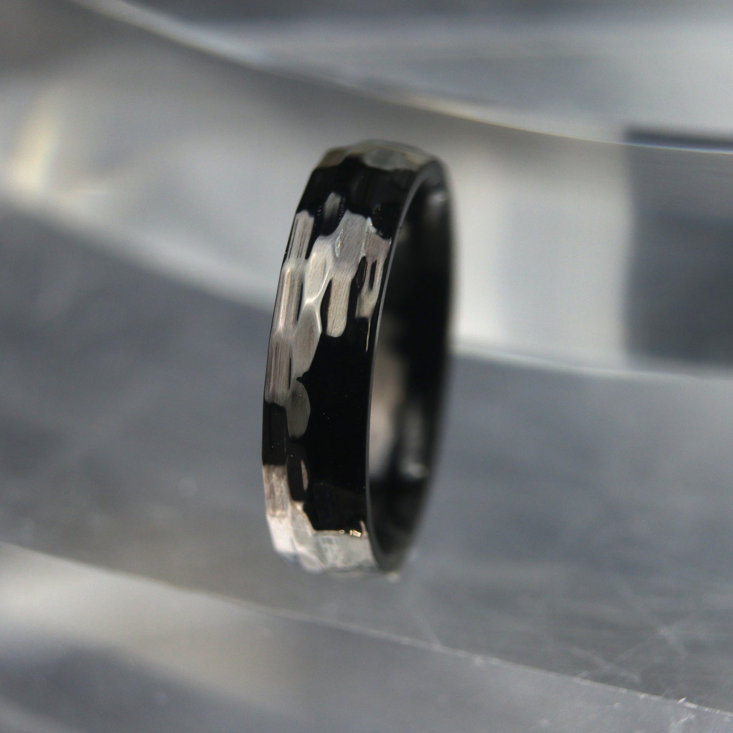 Men Jewelry NICKO Matte Black Diamond Cut Face Ring Fashion For Men's