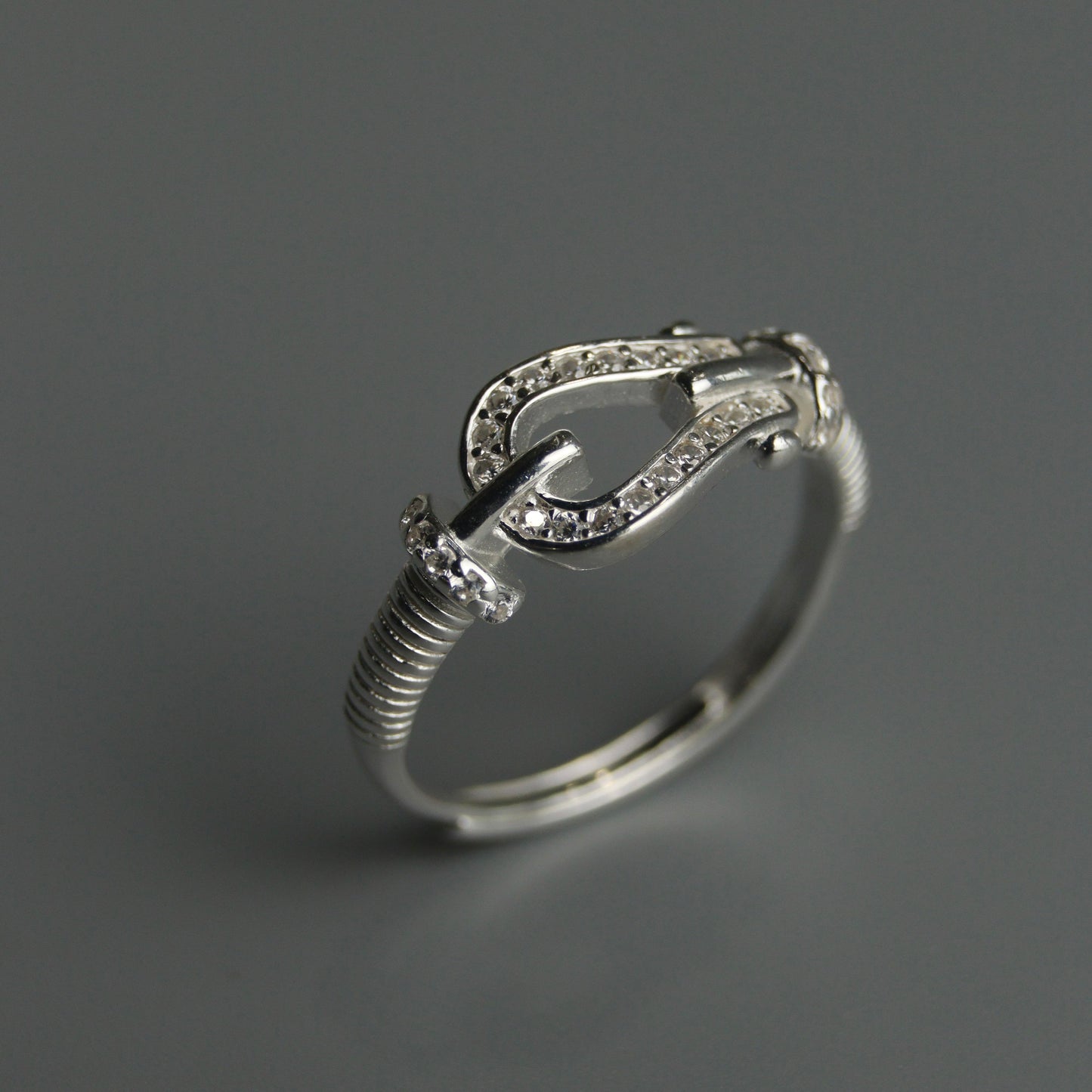 S925 Silver Anchor D-Shackles Sets of Pendant Chain Necklace, Bracelet, And Adjustable Ring