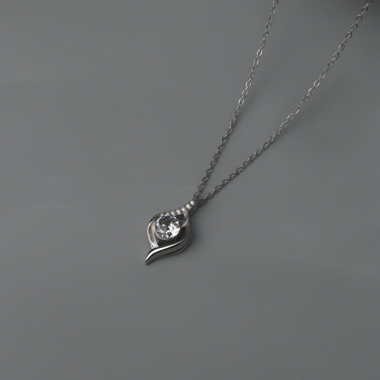 Silver AMES Song Symbol Eye of My Heart Pendant Choker Chain Necklace for Women