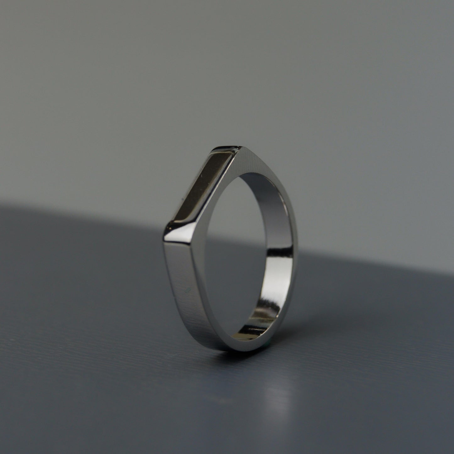 Men Jewelry NOAH Silver Plain Tiny Rectangle Ring Fashion For Men's