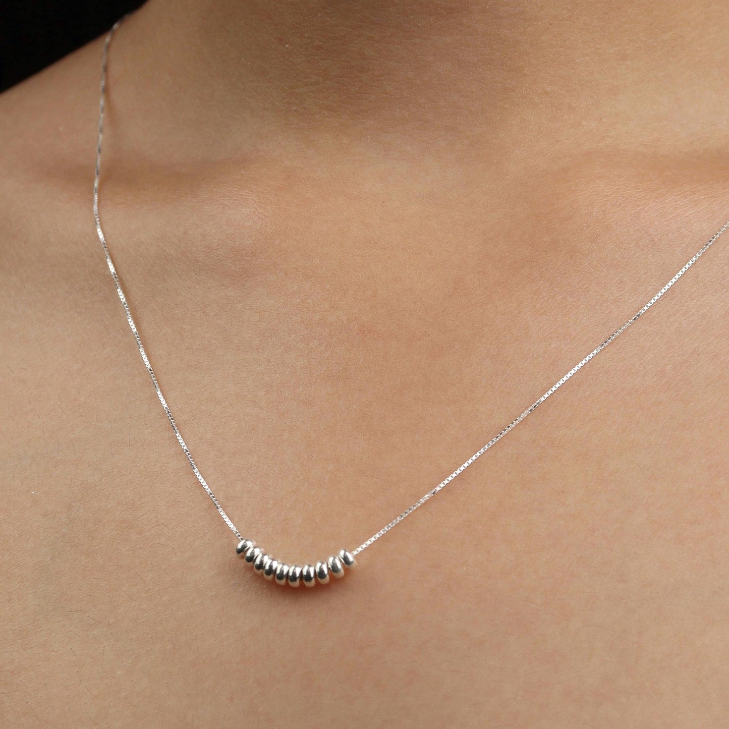 EBELLA S925 Silver Abacus Beads Pendant Chain Necklace for Women