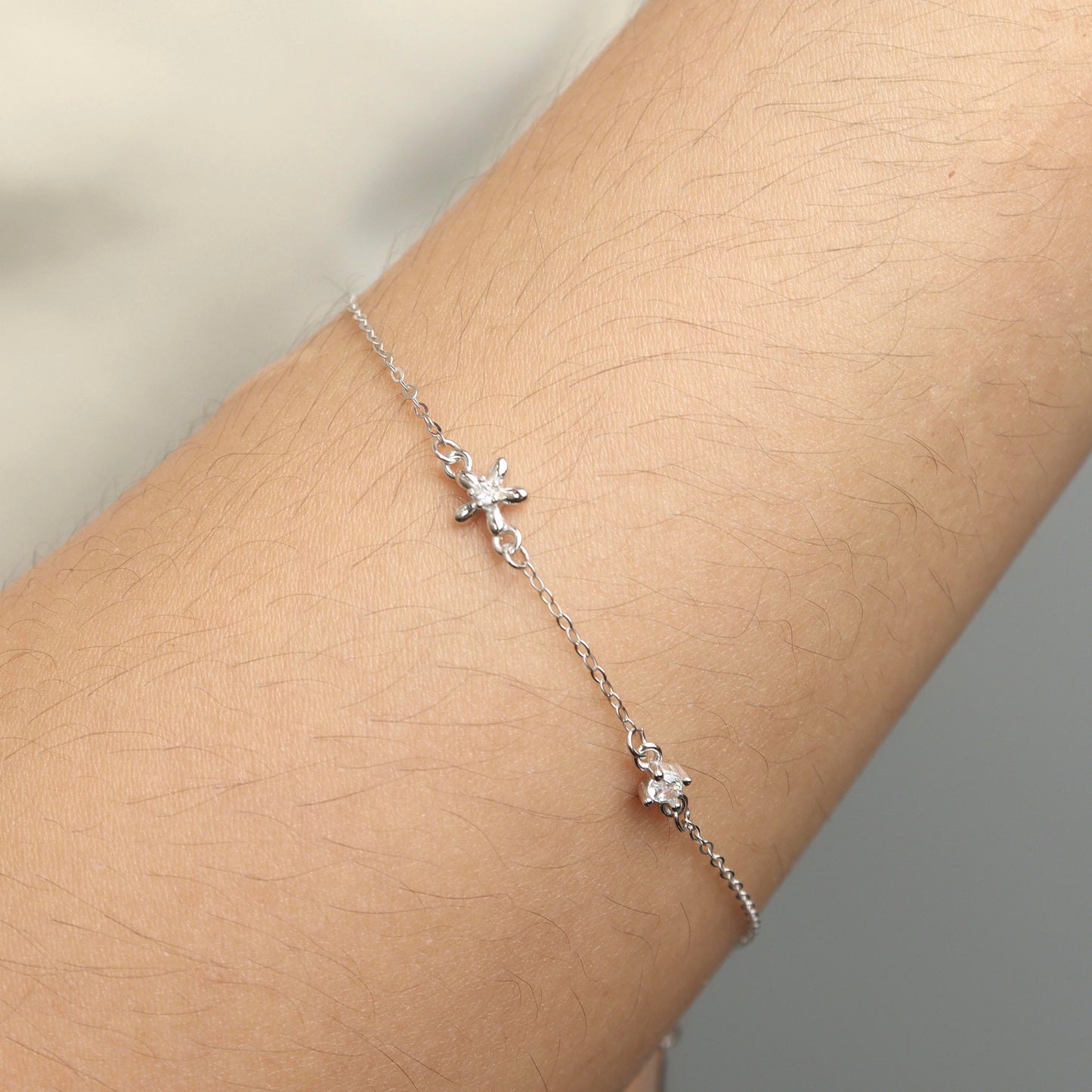 PETALYN S925 Silver Flower Star for Women Bracelet Fashion